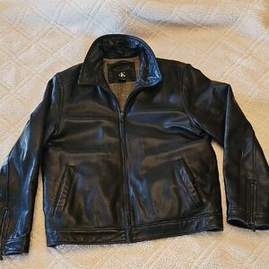 Calvin Klein Men's Black Faux Leather Jacket